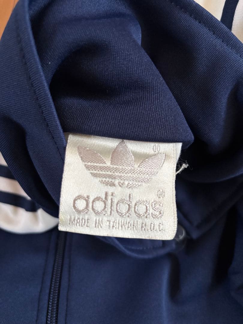 希少 adidas 80s 90s ホワイトネイビー トラックジャケット