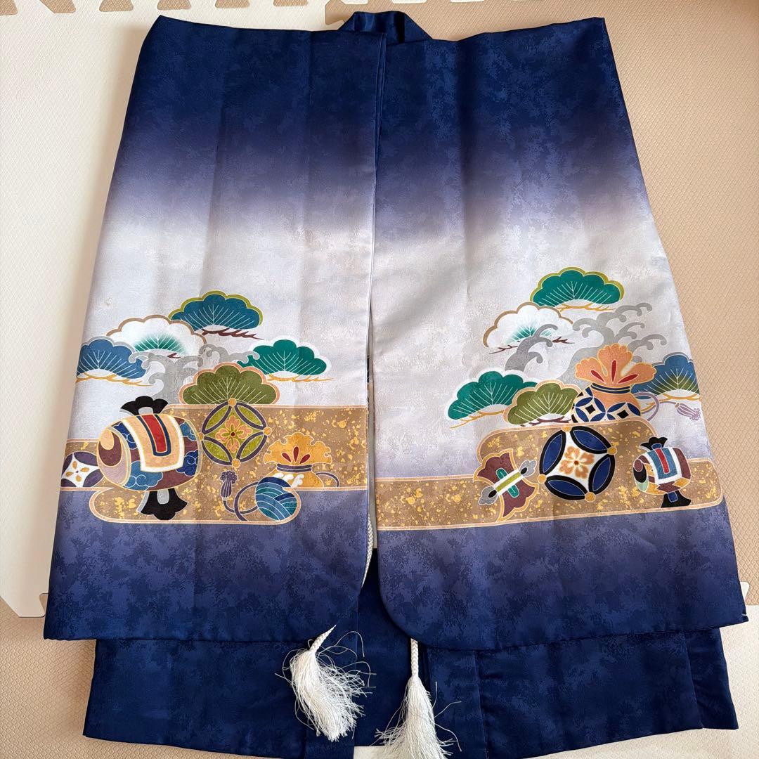 七五三 着物セット 紺色 船模様 男の子 5歳