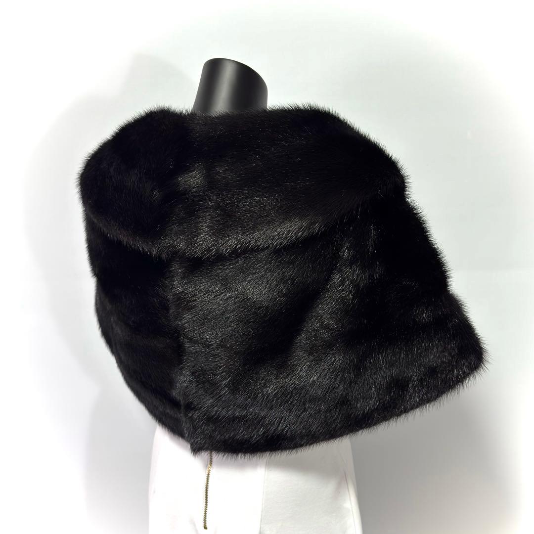 【高級】SAGA MINK サガミンク Black ショール ミンクテール 大判