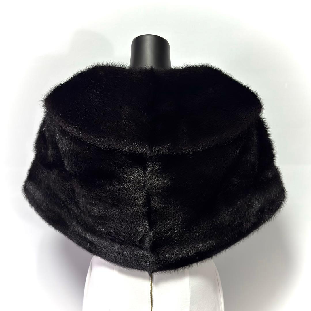 【高級】SAGA MINK サガミンク Black ショール ミンクテール 大判