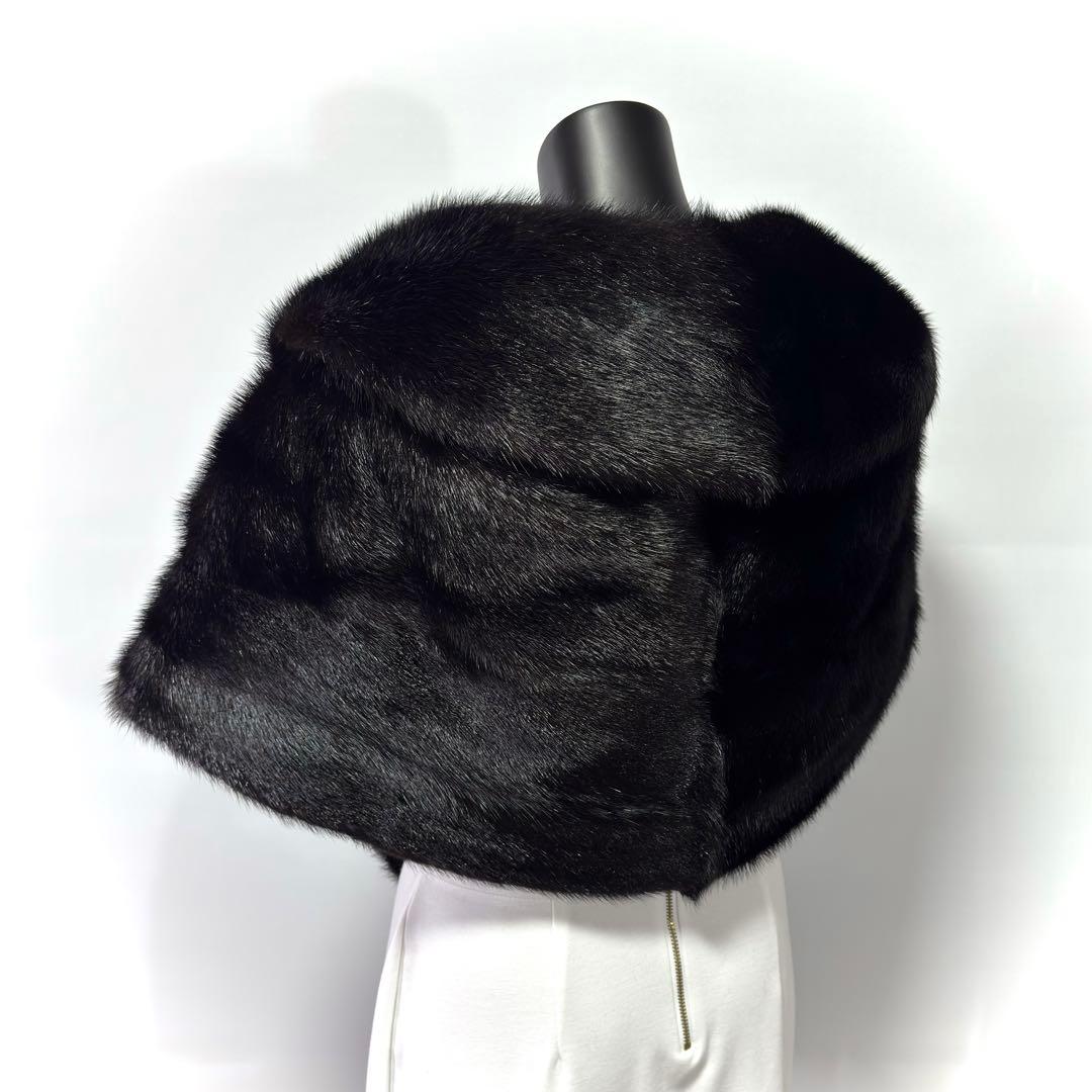 【高級】SAGA MINK サガミンク Black ショール ミンクテール 大判