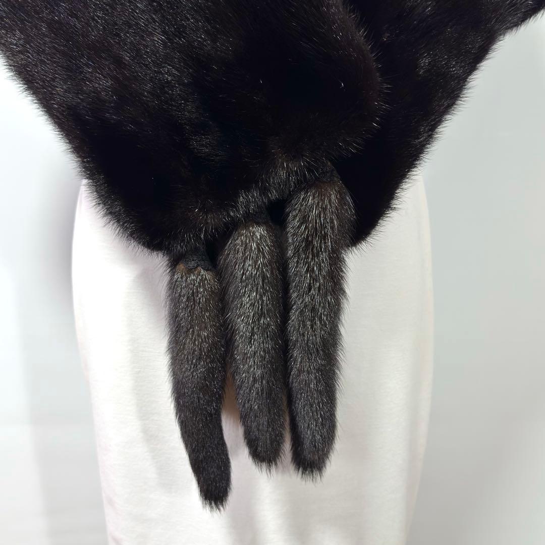 【高級】SAGA MINK サガミンク Black ショール ミンクテール 大判