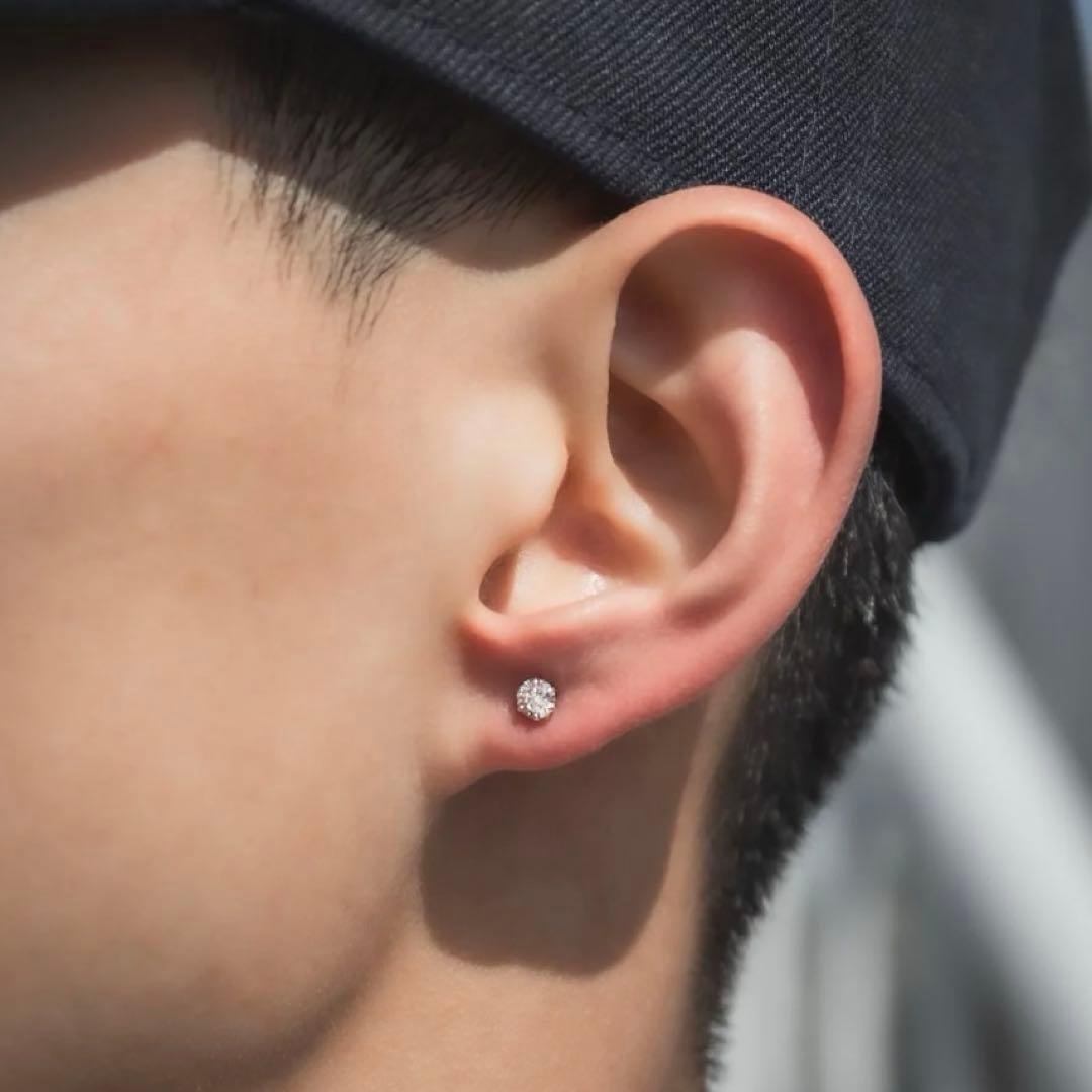 ダイヤモンド 18K ホワイトゴールド ピアス 4mm avalanche
