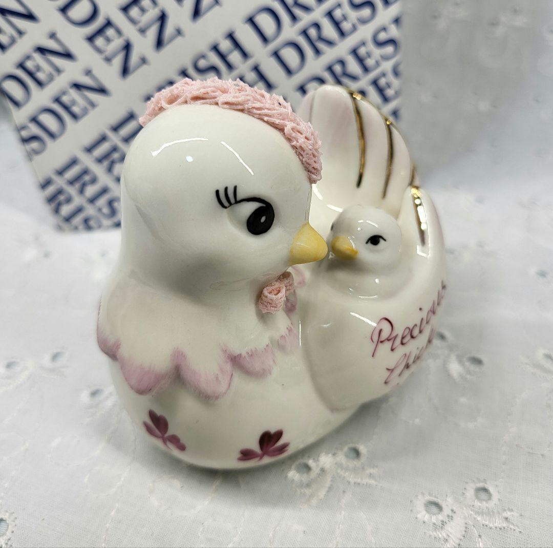 未使用✨アイリッシュドレスデン レースフィギュリン 2017 酉 鳥 干支 置物