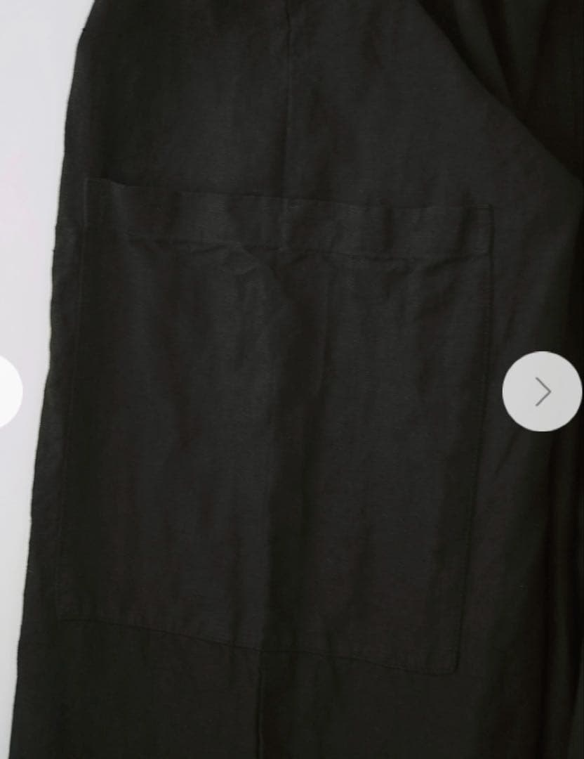 ⭐️完売色⭐️ nest Robe ネストローブ ブラックリネン ワイドサロペット