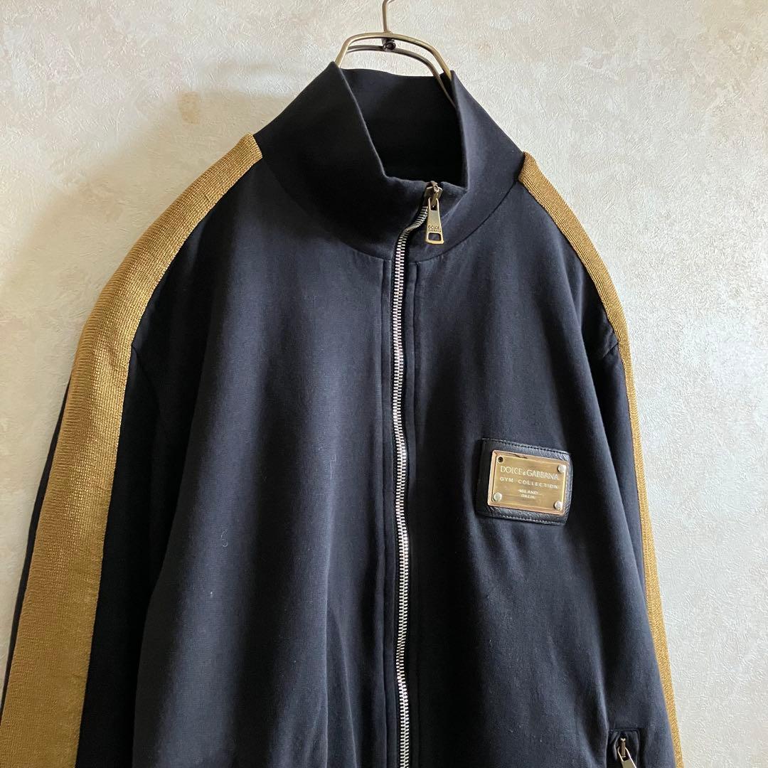 古着 イタリア製 ドルチェアンドガッバーナ ジップスウェットジャージ 黒ブラウン