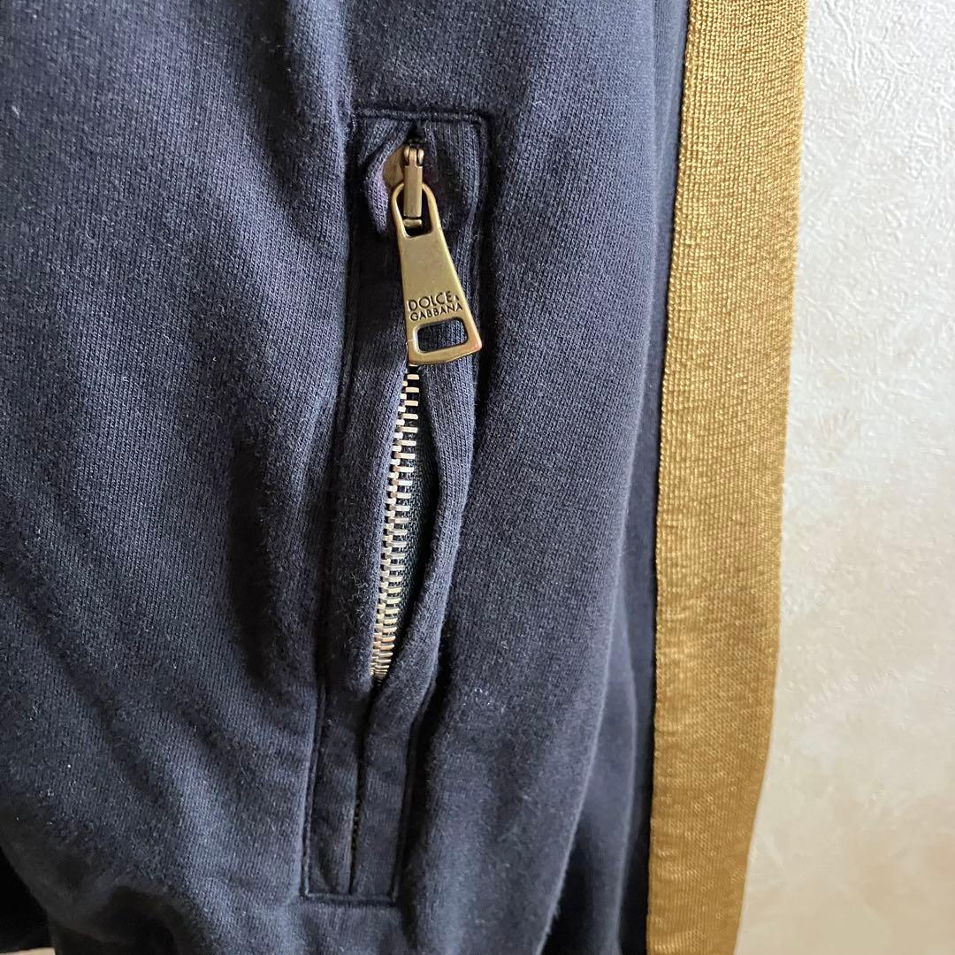 古着 イタリア製 ドルチェアンドガッバーナ ジップスウェットジャージ 黒ブラウン