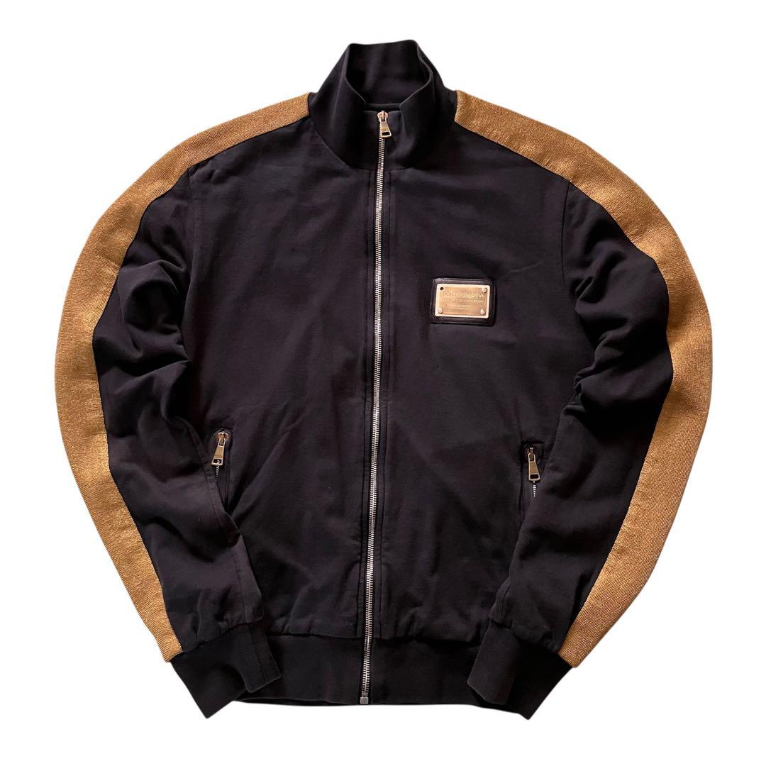 古着 イタリア製 ドルチェアンドガッバーナ ジップスウェットジャージ 黒ブラウン
