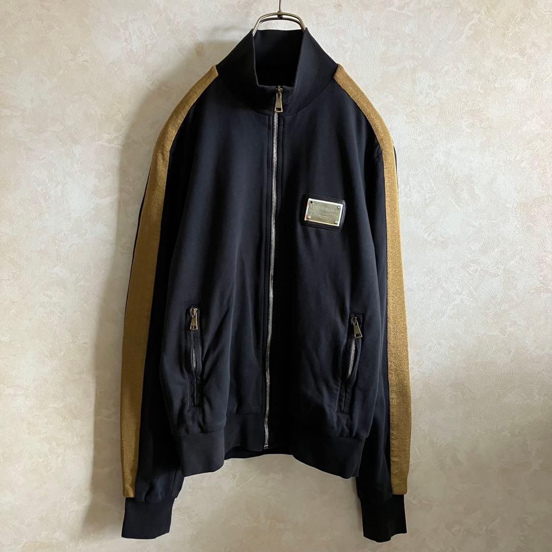 古着 イタリア製 ドルチェアンドガッバーナ ジップスウェットジャージ 黒ブラウン