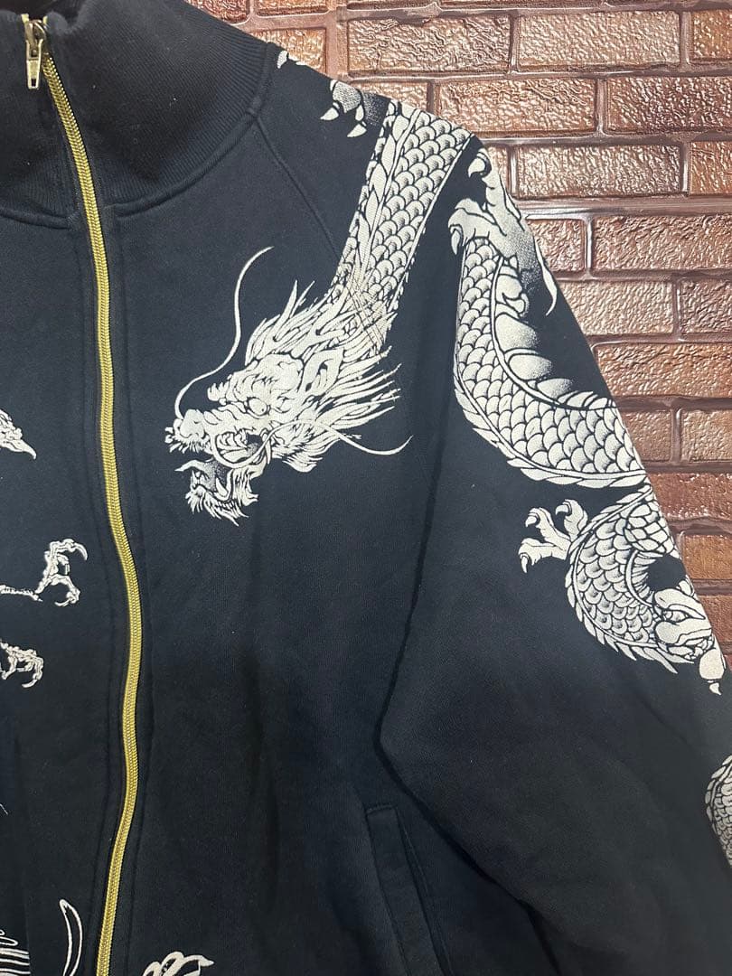 絡繰魂　ジップジャケット　スウェット　セットアップ　鳳凰　龍　難あり