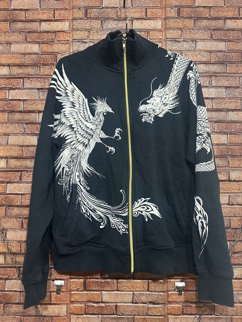 絡繰魂　ジップジャケット　スウェット　セットアップ　鳳凰　龍　難あり