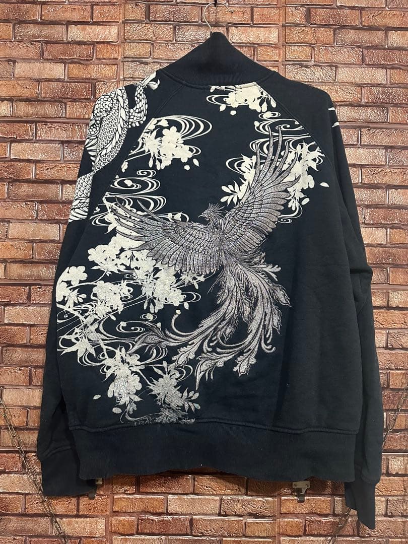 絡繰魂　ジップジャケット　スウェット　セットアップ　鳳凰　龍　難あり