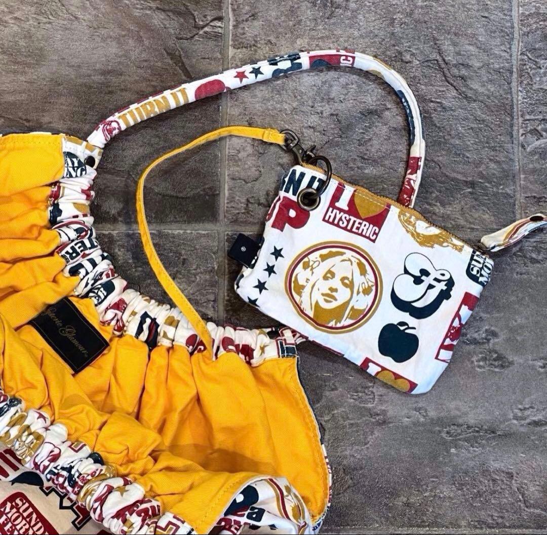 【極美品】HYSTERIC GLAMOUR ヒスガール ロゴ ポーチ付きバッグ大