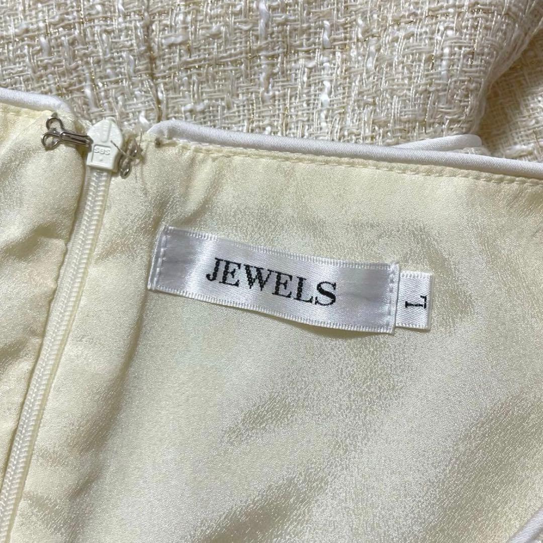 JEWELS ジュエルズ キャバクラ ドレス プリーツ ツイード シアー レース