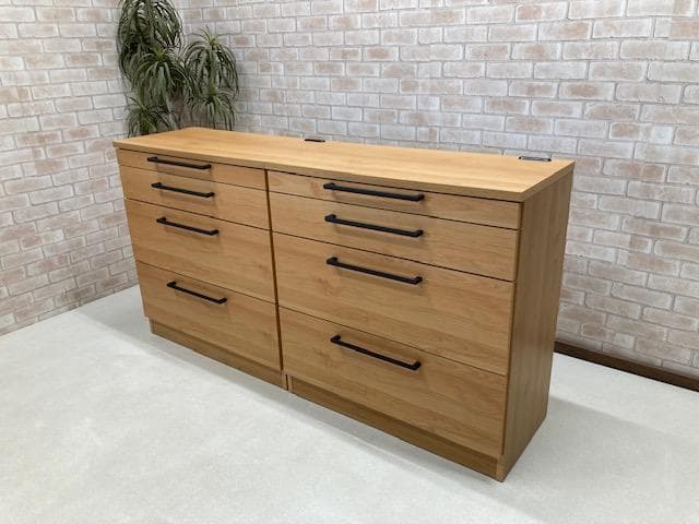 カウンター　キッチン　国産　レンジ台　収納　ナチュラル　２本セット　新品