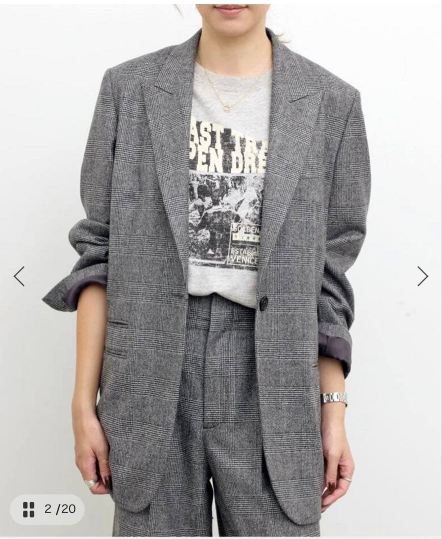 L'Appartement GLENCHECKSINGLE JACKET 日本製