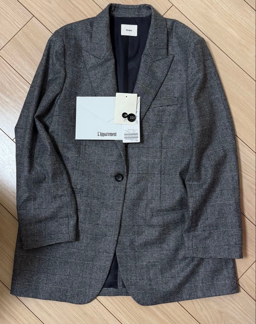 L'Appartement GLENCHECKSINGLE JACKET 日本製