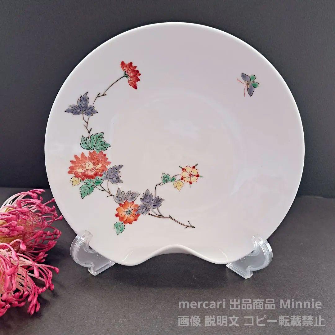 有田焼★高麗庵 清六窯★人間国宝★中村清六『白磁色絵一方押皿』★未使用