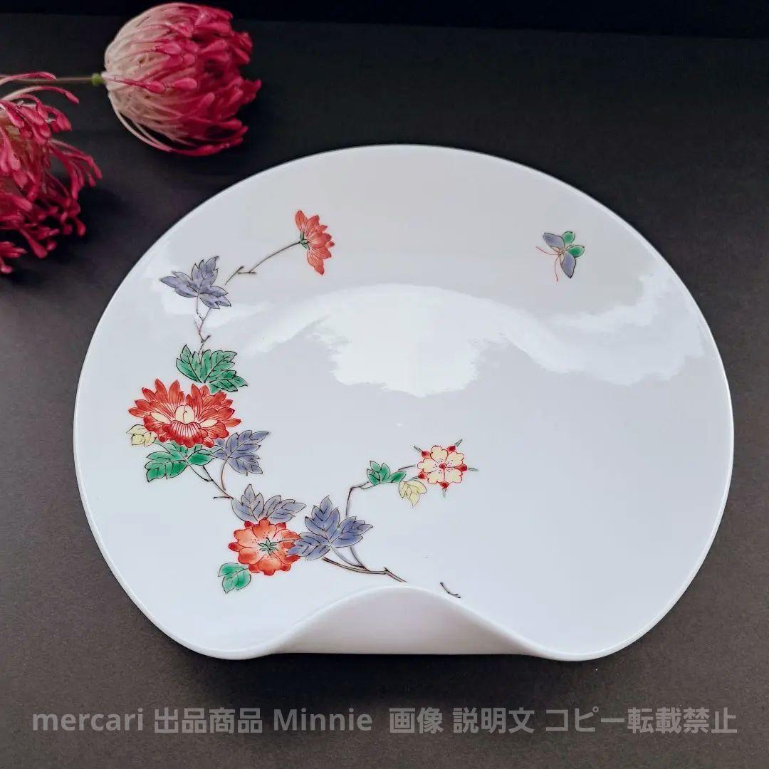 有田焼★高麗庵 清六窯★人間国宝★中村清六『白磁色絵一方押皿』★未使用