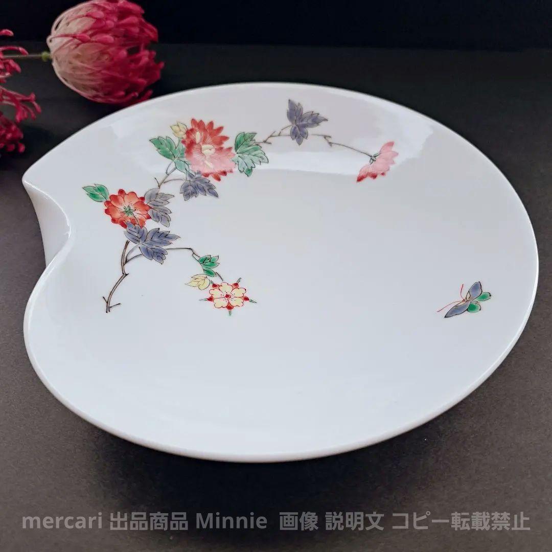 有田焼★高麗庵 清六窯★人間国宝★中村清六『白磁色絵一方押皿』★未使用