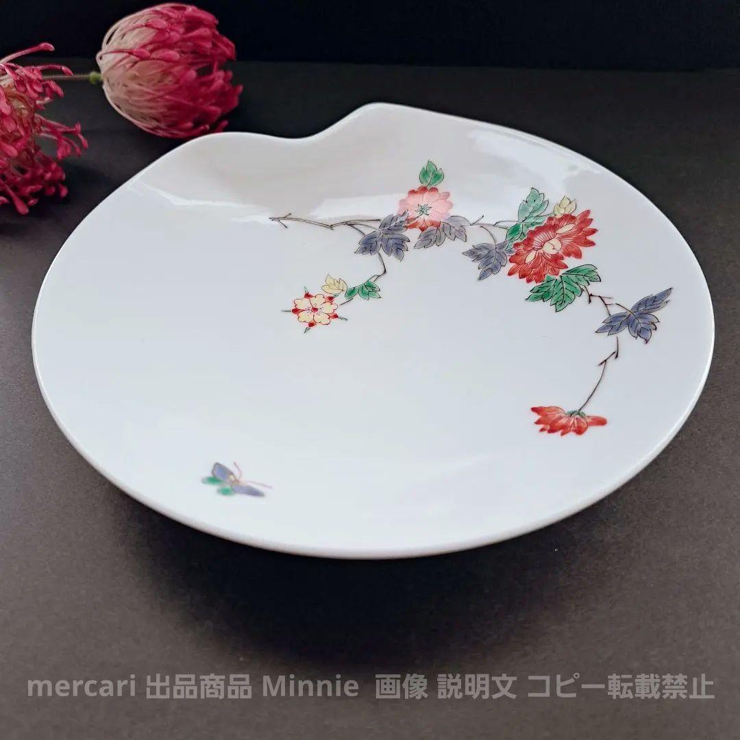 有田焼★高麗庵 清六窯★人間国宝★中村清六『白磁色絵一方押皿』★未使用