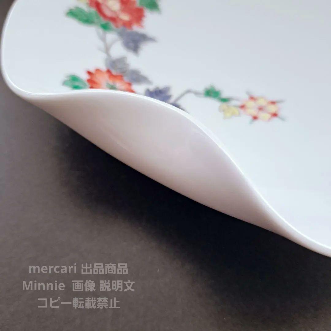 有田焼★高麗庵 清六窯★人間国宝★中村清六『白磁色絵一方押皿』★未使用