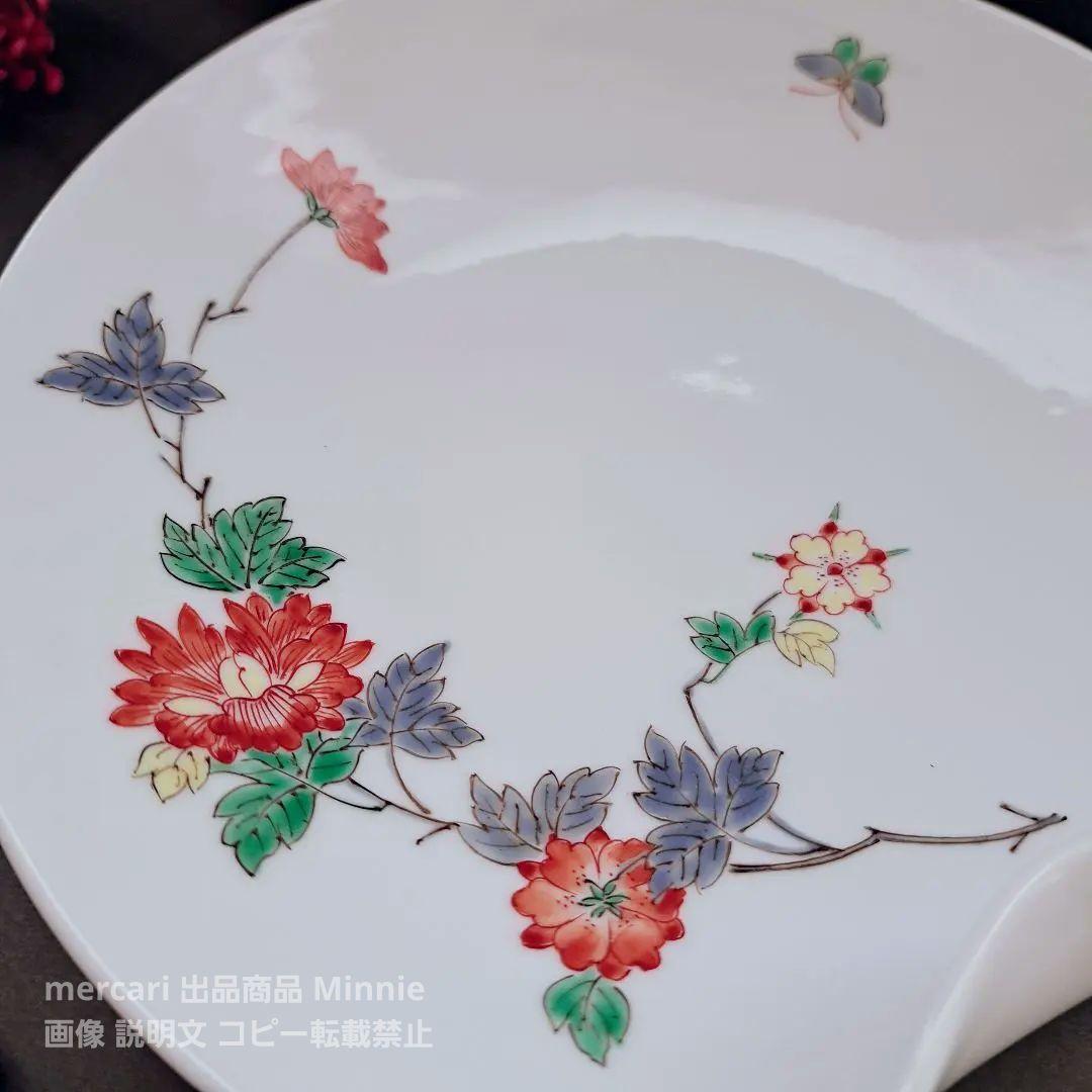 有田焼★高麗庵 清六窯★人間国宝★中村清六『白磁色絵一方押皿』★未使用