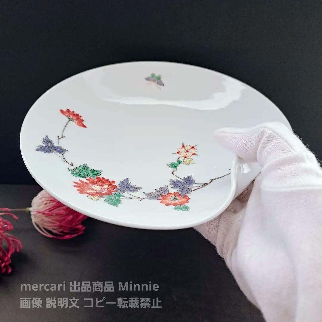 有田焼★高麗庵 清六窯★人間国宝★中村清六『白磁色絵一方押皿』★未使用