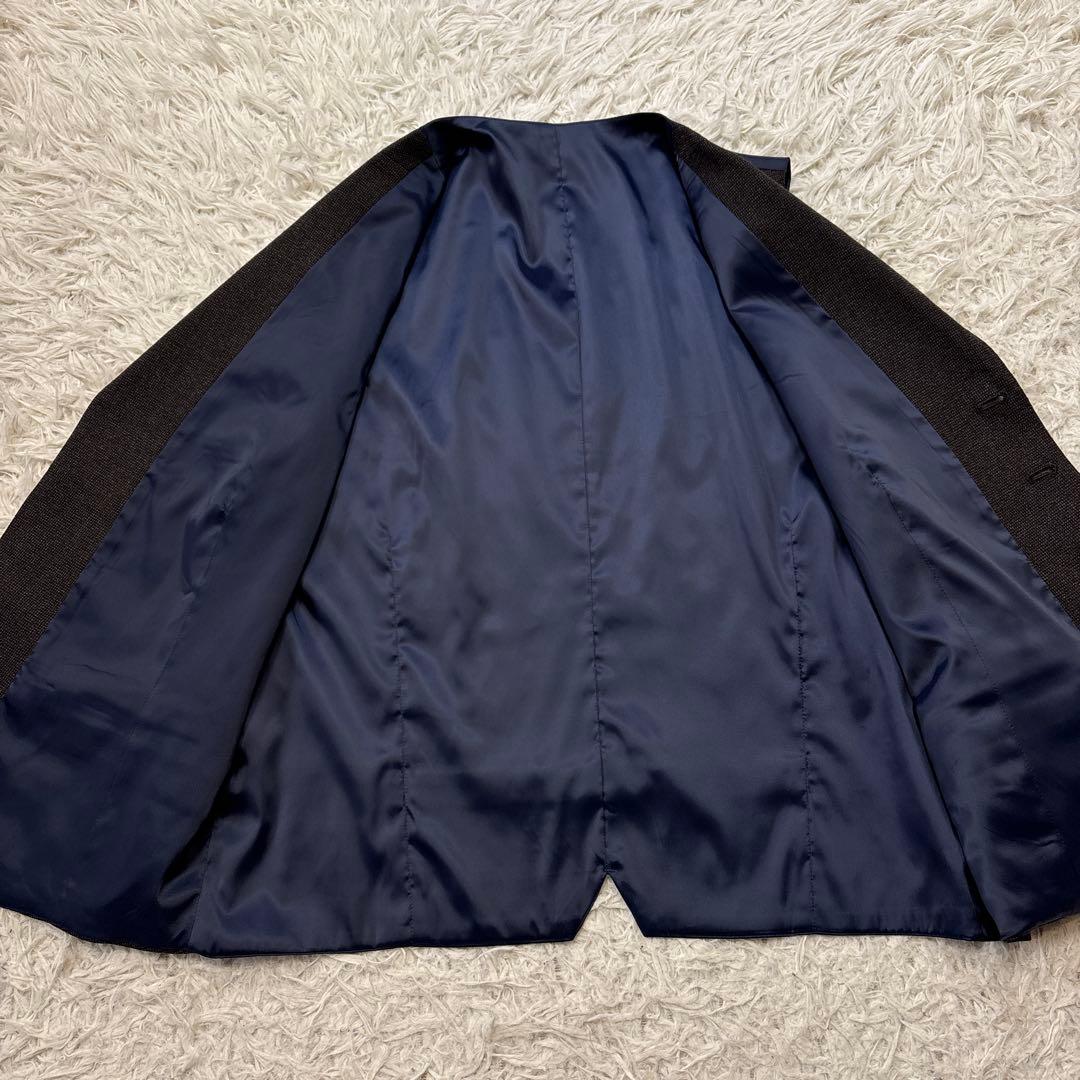 未使用級☆【アレキサンダージュリアン】フィンテス生地　3ピース　濃茶　AB4 M