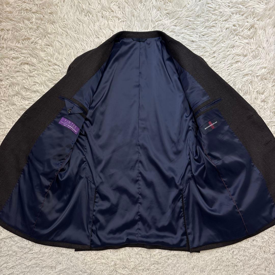 未使用級☆【アレキサンダージュリアン】フィンテス生地　3ピース　濃茶　AB4 M