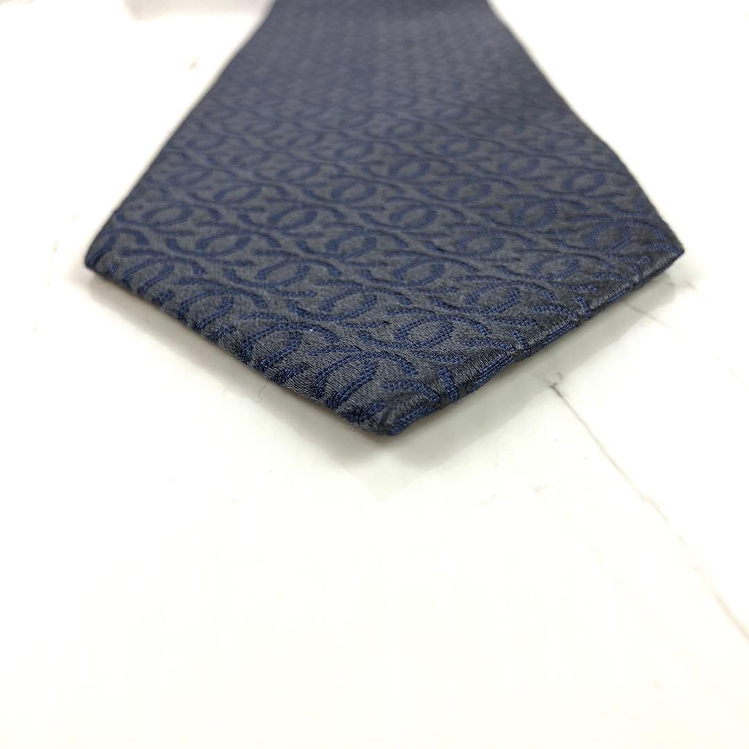 Ohsan　未使用級　シャネル　ネクタイ　ロゴ　ココマーク総柄　ソリッド