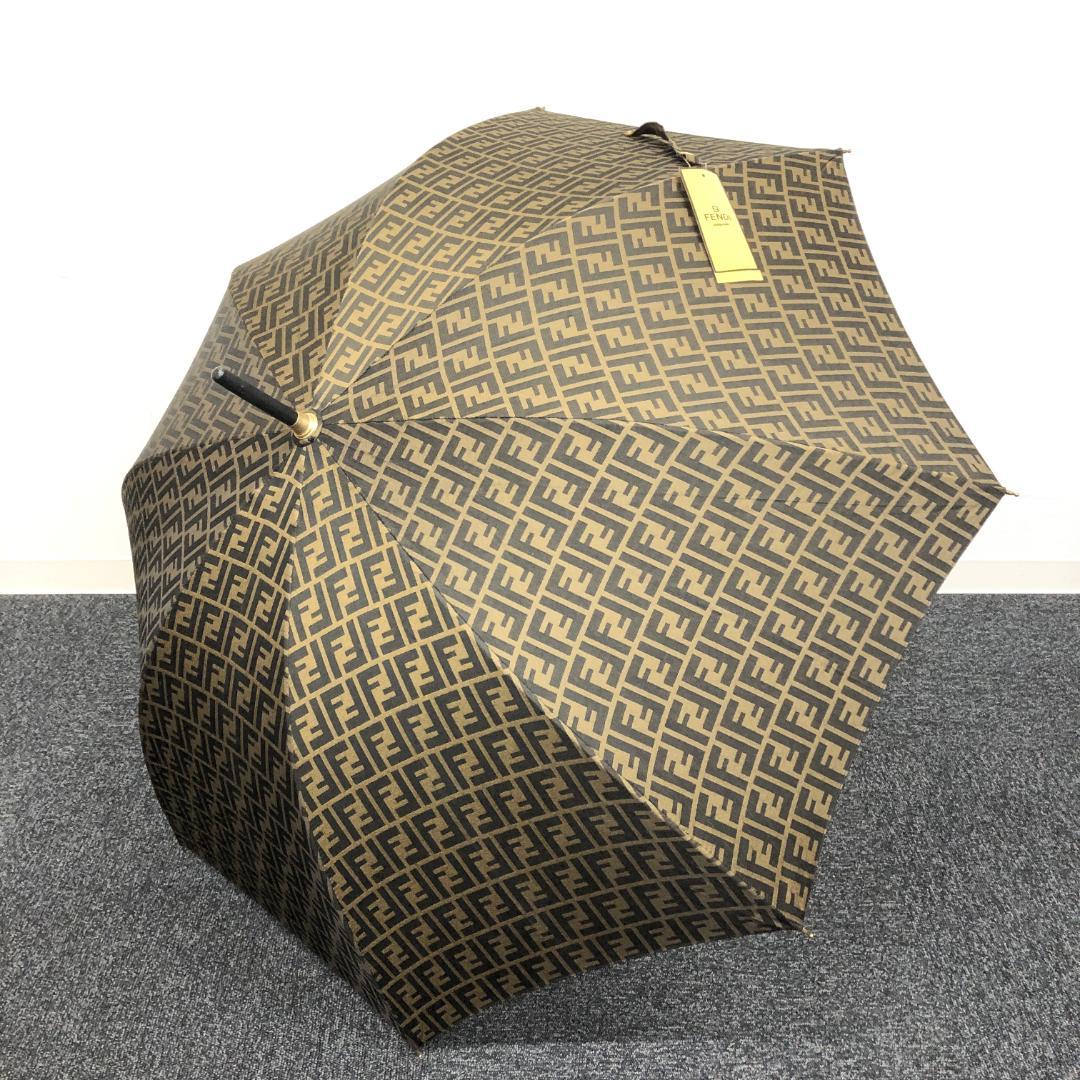 【未使用保管品】11D553/フェンディ/雨傘/ズッカ柄/FFロゴ/茶/オールド