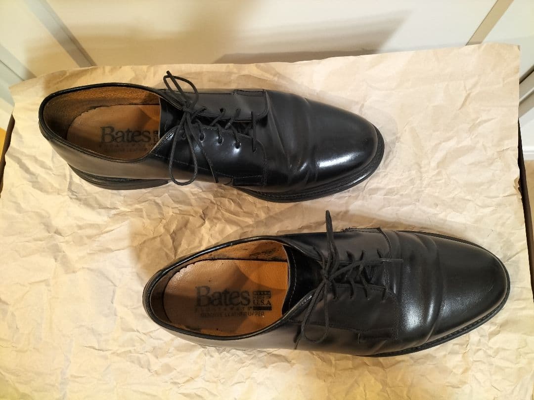 BATES（ベイツ）黒本革シューズ USA製　9程度？（26.5〜27cm）