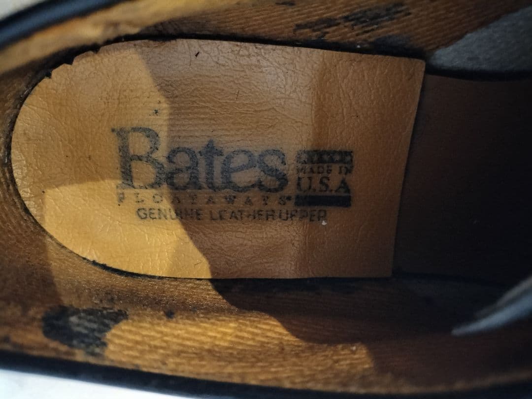 BATES（ベイツ）黒本革シューズ USA製　9程度？（26.5〜27cm）