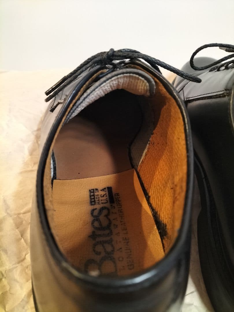 BATES（ベイツ）黒本革シューズ USA製　9程度？（26.5〜27cm）