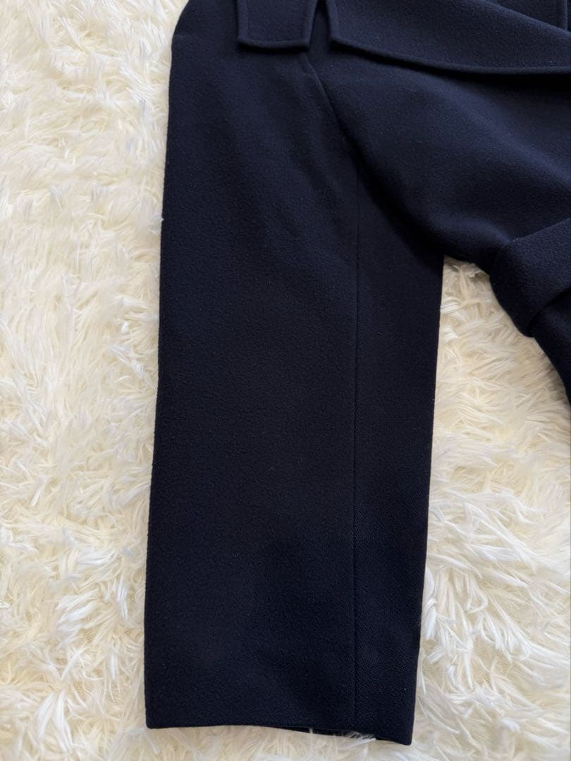 スティーブンアラン チェスターコート ウール ウエストベルト ネイビー M