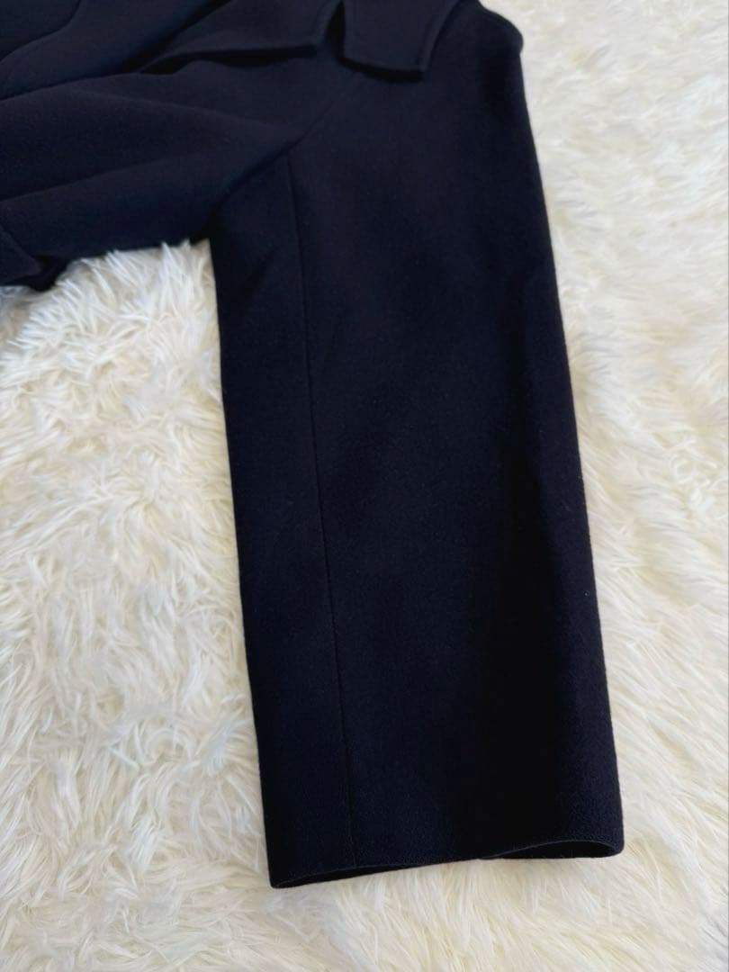 スティーブンアラン チェスターコート ウール ウエストベルト ネイビー M