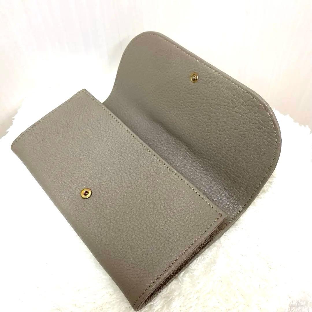 【最終セール美品】see by Chloe グレーレザー 長財布 シーバイクロエ