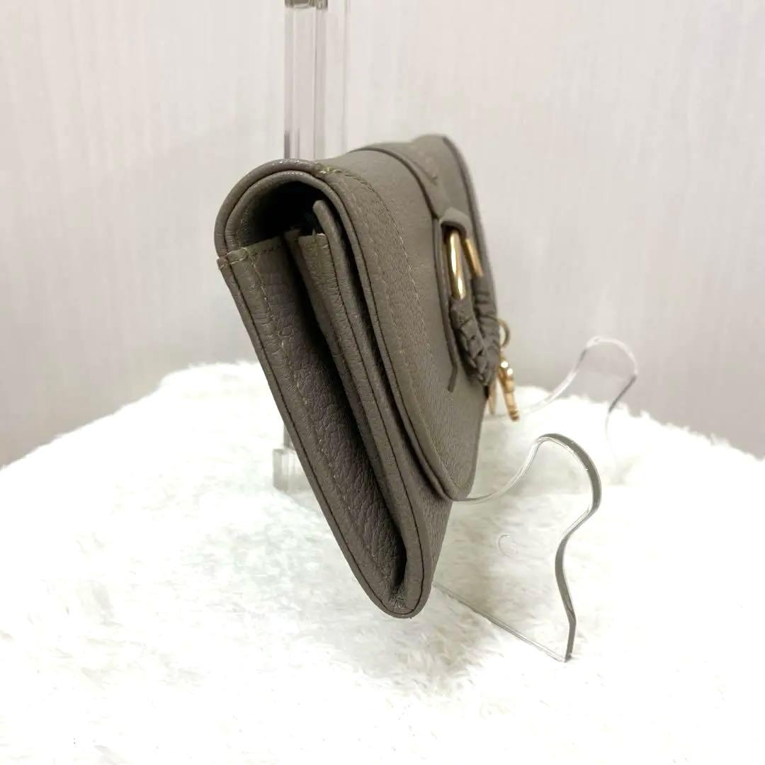【最終セール美品】see by Chloe グレーレザー 長財布 シーバイクロエ