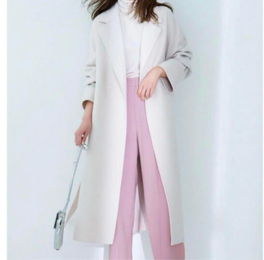 【新品】23区 マンテコ社　春　ロングコート ウエストベルト　アイボリー 36