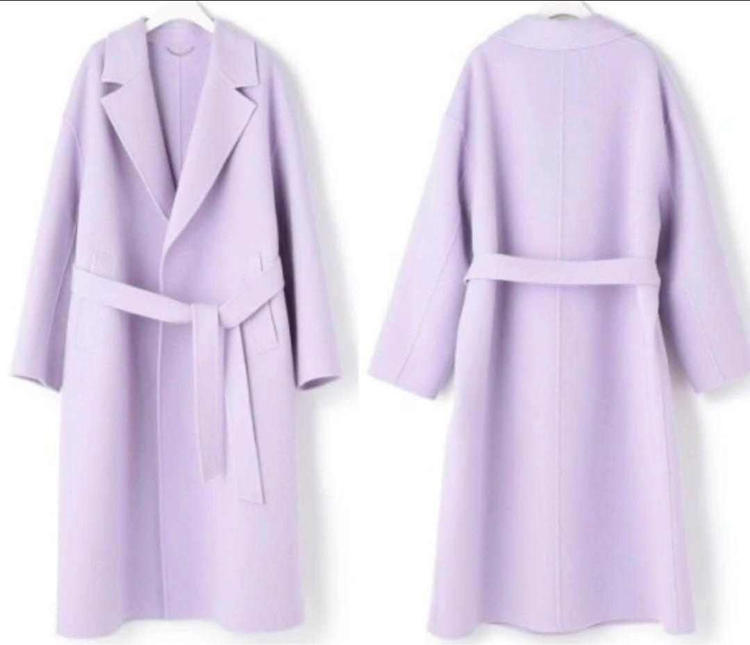 【新品】23区 マンテコ社　春　ロングコート ウエストベルト　アイボリー 36