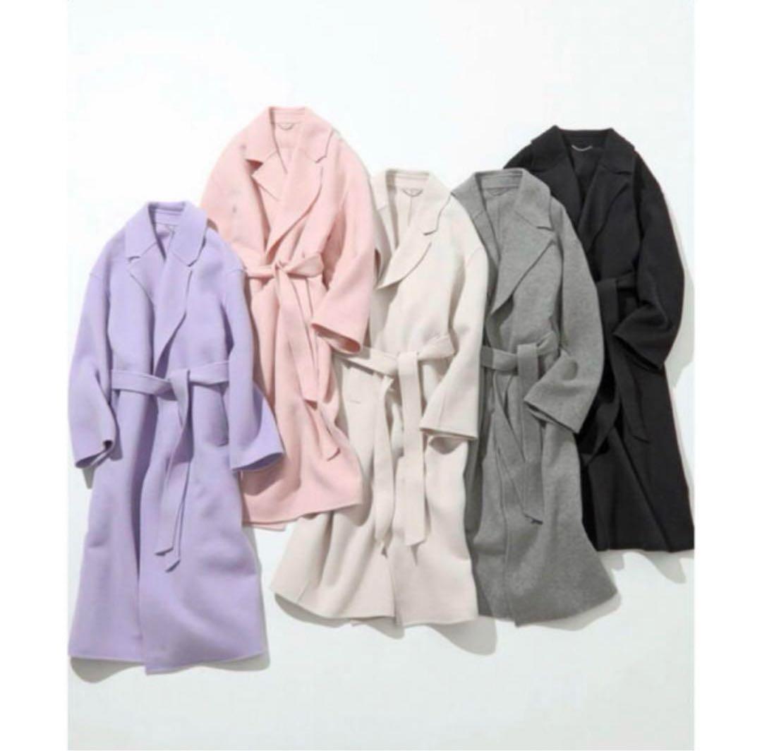 【新品】23区 マンテコ社　春　ロングコート ウエストベルト　アイボリー 36