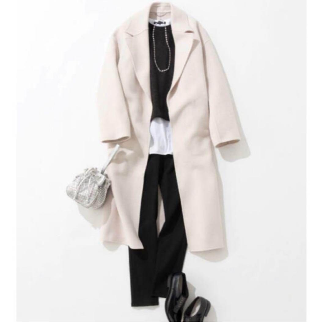 【新品】23区 マンテコ社　春　ロングコート ウエストベルト　アイボリー 36