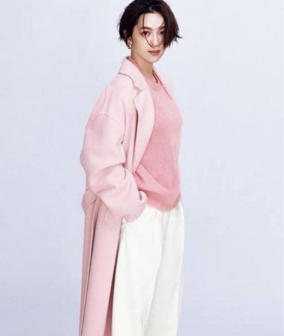 【新品】23区 マンテコ社　春　ロングコート ウエストベルト　アイボリー 36