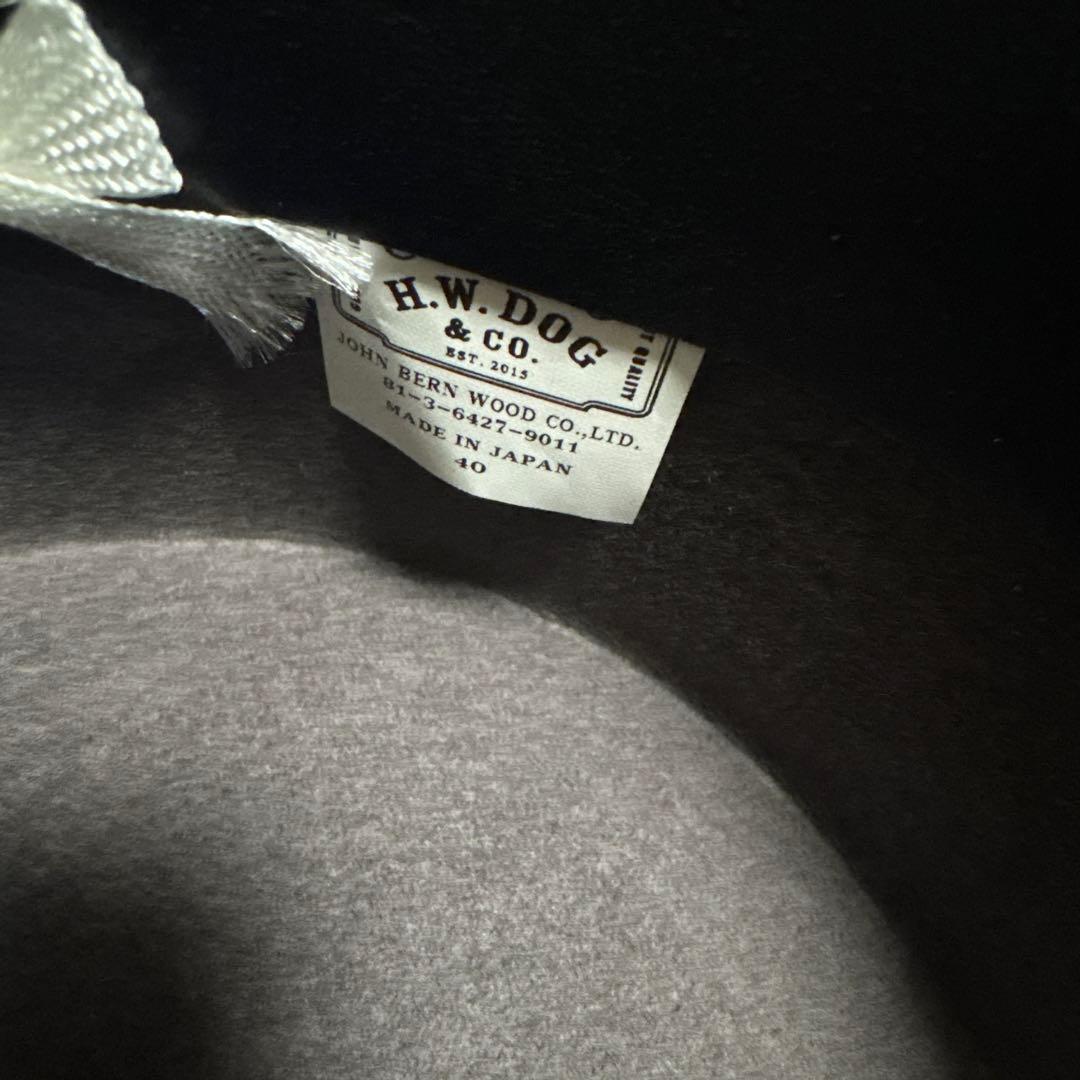 美品 ブラウン ウールハット リボン付き