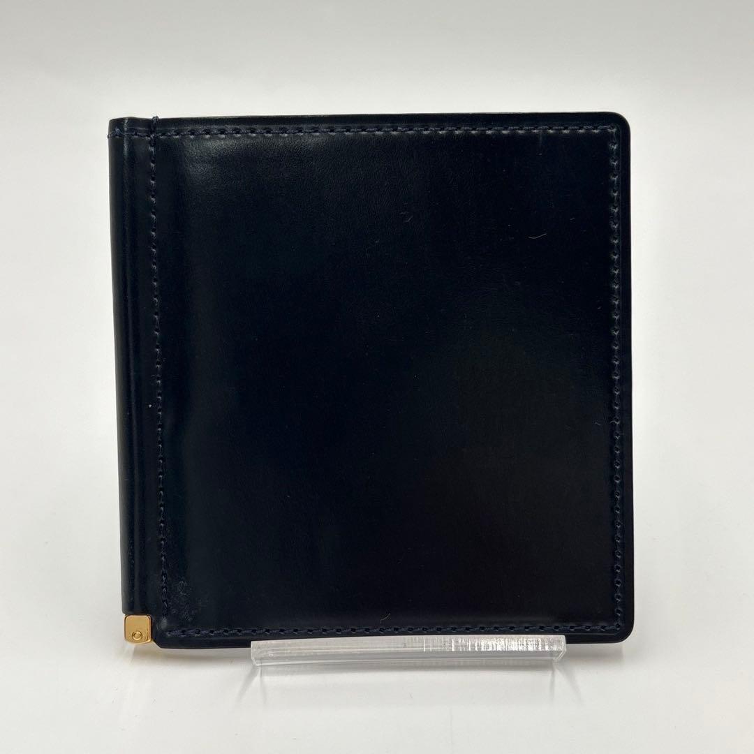美品 ガンゾ シェルコードバン2 マネークリップ ギャランティカード 箱付き
