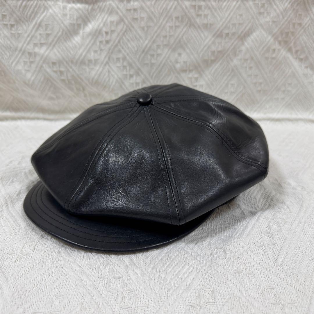 SOLARIS & CO. ブラックレザーキャスケット 21AW01005