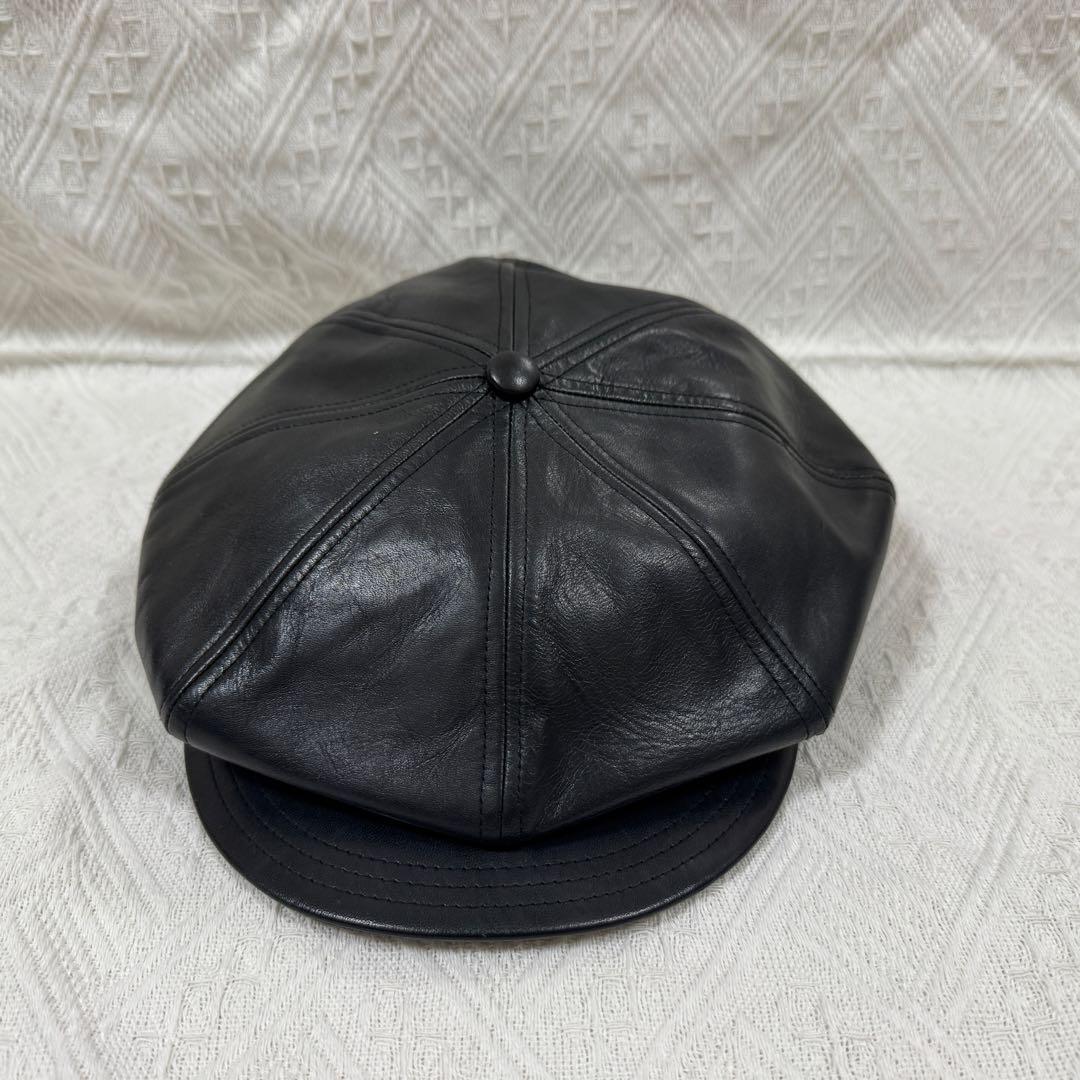 SOLARIS & CO. ブラックレザーキャスケット 21AW01005