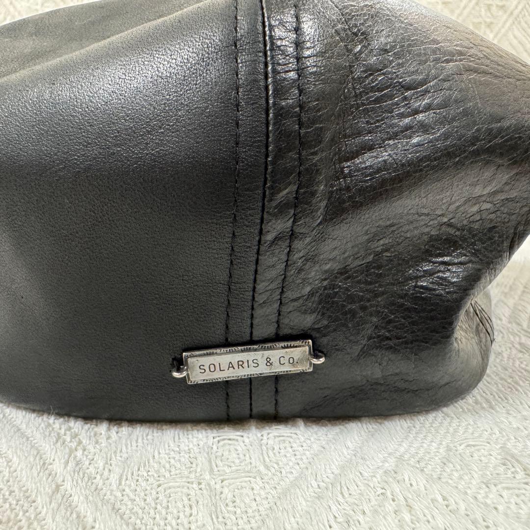 SOLARIS & CO. ブラックレザーキャスケット 21AW01005