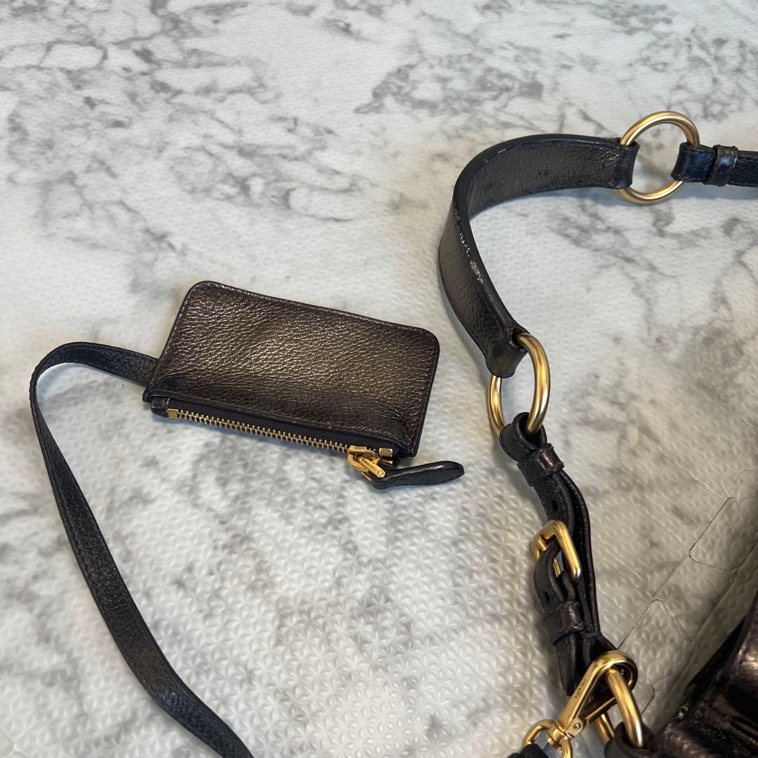 PRADA プラダ ヴィッテロダイノ レザー ワンショルダーバッグ ポーチ付き